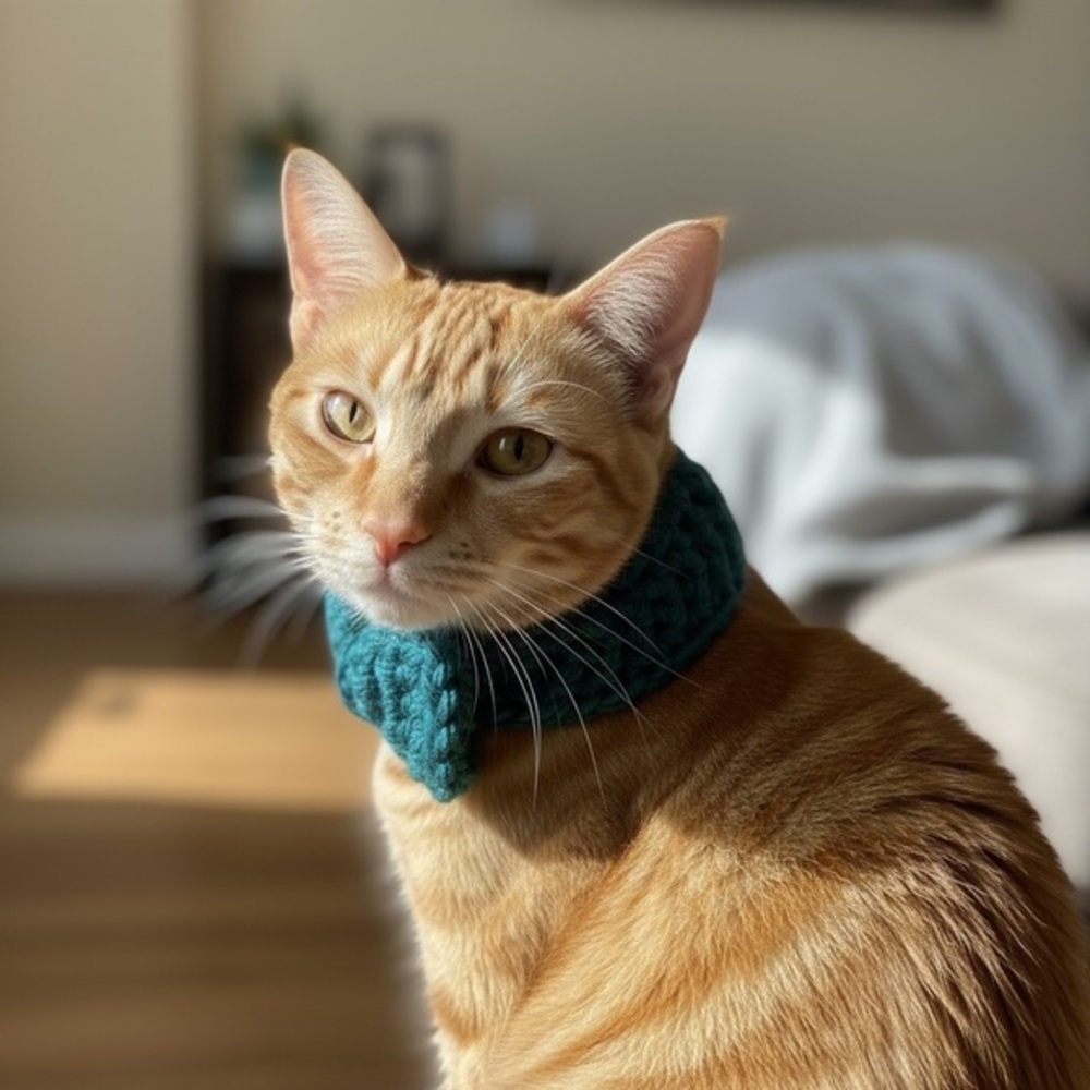 Elegant Teal Cat Neck Warmer